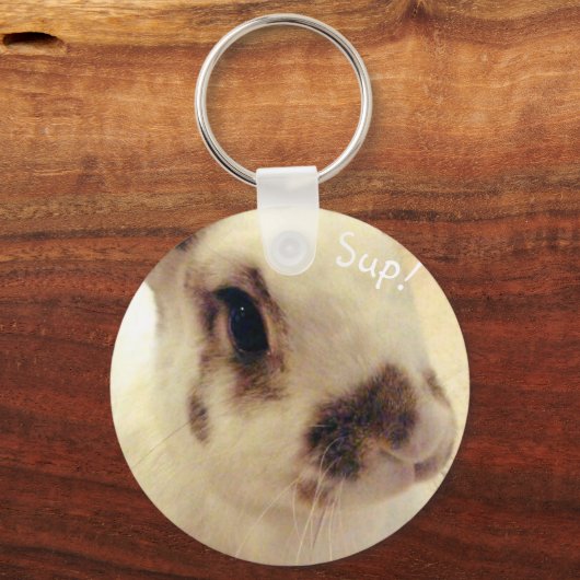 Sassy Bunny Button Key Ring Schlüsselanhänger (Vorderseite)