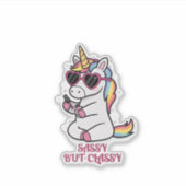 Sassy but Classy - Cute Unicorn Aufkleber (Vorderseite)