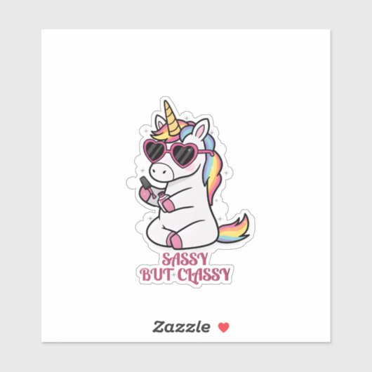 Sassy but Classy - Cute Unicorn Aufkleber (Blatt)