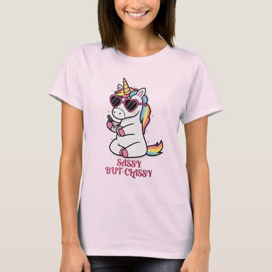 Sassy but Classy – Glam Unicorn T-Shirt (Vorderseite)