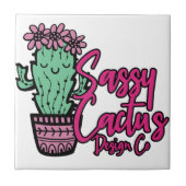 SASSY CACTUS DESIGN GO [Logo 1] Fliese (Vorderseite)