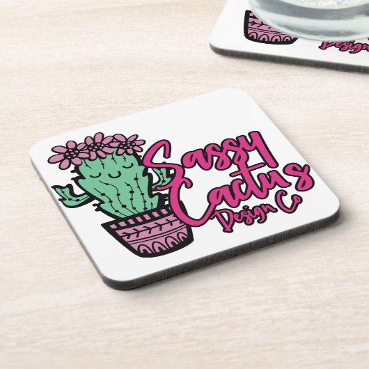 SASSY CACTUS DESIGN GO [Logo 1] Getränkeuntersetzer (Linke Seite)