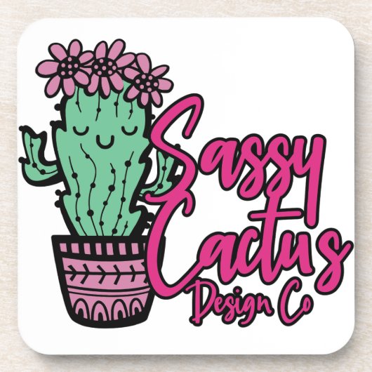 SASSY CACTUS DESIGN GO [Logo 1] Getränkeuntersetzer (Vorderseite)