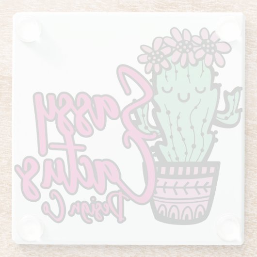 SASSY CACTUS DESIGN GO [Logo 1] Glasuntersetzer (Rückseite)