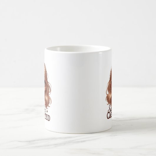 Sassy & Caffeinated - Niedliches Mädchen mit Overs Kaffeetasse (Mittel)