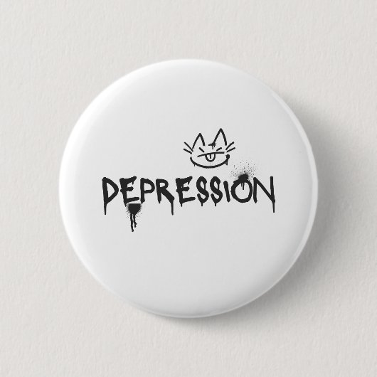 Sassy Cat_Depression Spraypaint Schriftart Button (Vorderseite)