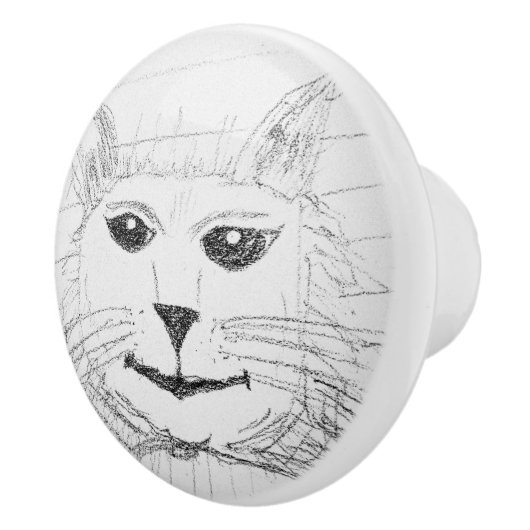 Sassy Cat Keramik Pull Keramikknauf (Rechts)