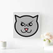 Sassy Cat Round Clock Quadratische Wanduhr (Zuhause)