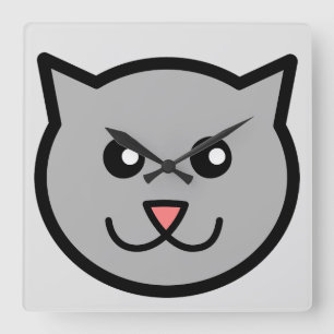 Sassy Cat Round Clock Quadratische Wanduhr