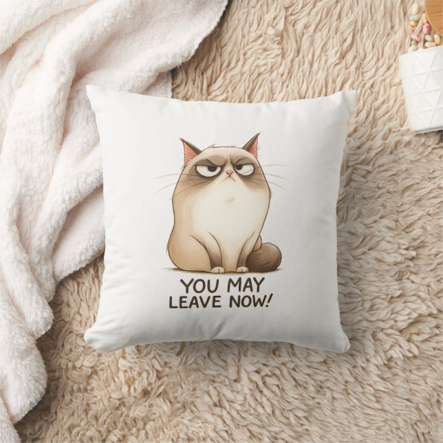 🙀 Sassy Cat Throw Pillow 🚪🐾 Kissen (Decke)
