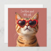 Sassy Cat Valentine's Day Feiertagskarte (Vorne/Hinten)