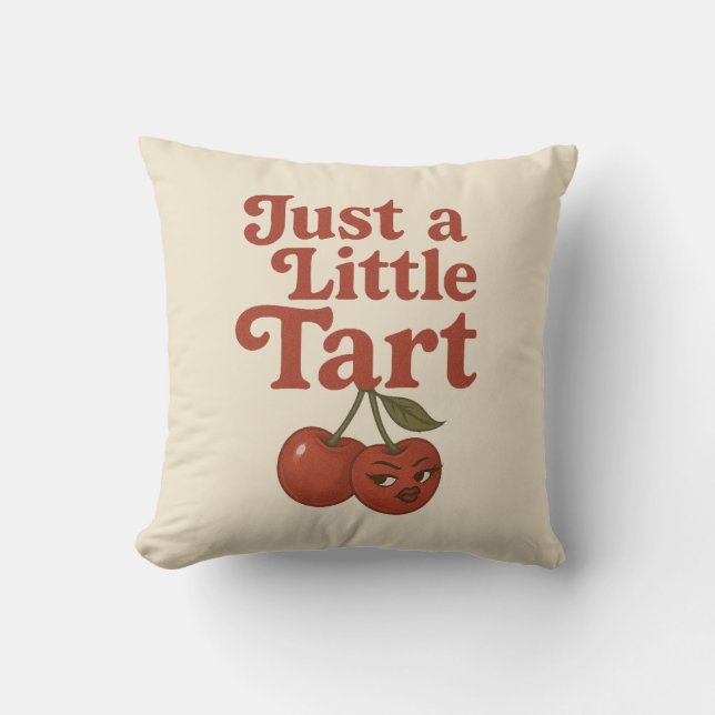 Sassy Cherry nur ein kleines Tart Retro Red Kissen (Vorderseite)