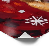 Sassy Chihuahua Dog in Fluffy Winter Fur Collar Poster (Ecke)