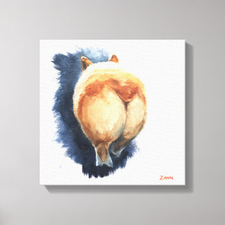 Sassy Corgi Hintern Canvas Print 12" x 12" Leinwanddruck