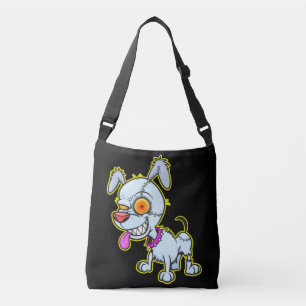 Sassy Cranky Zombie Dog Illustration Tragetaschen Mit Langen Trägern