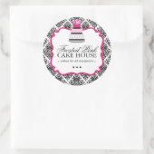 Sassy Damask Cake - Verpackungsaufkleber Runder Aufkleber (Tasche)