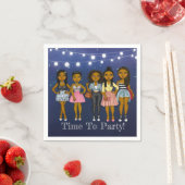 Sassy Diva Blue Time to Party Paper Napkin Serviette (Beispiel)