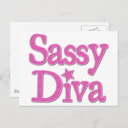 Sassy Diva Postkarte (Vorne/Hinten)