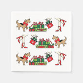 Sassy Dog 3 Row Holiday Paper Napkin Serviette (Vorderseite)