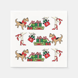 Sassy Dog 3 Row Holiday Paper Napkin Serviette