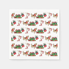 Sassy Dog Holiday Paper Napkins, Standard Cocktail Serviette