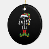 Sassy Elf Familie Matching Christmas Group Funny.p Keramik Ornament (Links)