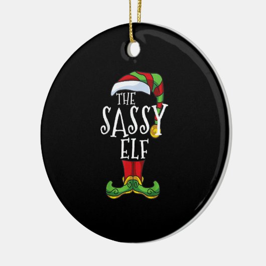 Sassy Elf Familie Matching Christmas Group Funny.p Keramik Ornament (Links)