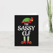 Sassy Elf Family Matching Group Weihnachten Karte (Vorderseite)