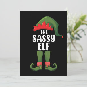 Sassy Elf Passende Familien-Gruppen-Weihnachtsfeie Einladung