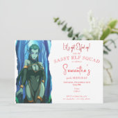 Sassy Elf Squad Erwachsene Weihnachtsfeiertag Gebu Einladung (Stehend Vorderseite)