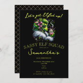 Sassy Elf Squad Girls Night Weihnachten Geburtstag Einladung (Vorne/Hinten)