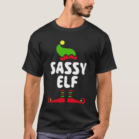 Sassy Elf T - Shirt Matching Christmas Costume Shi (Vorderseite)