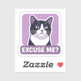 Sassy 'Entschuldigung?' Smoking Cat  Aufkleber
