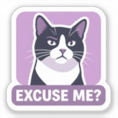 Sassy 'Entschuldigung?' Smoking Cat  Aufkleber (Vorderseite)
