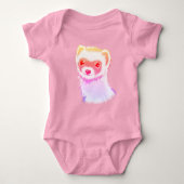 Sassy Ferret in Regenbogenfarben Baby Strampler (Vorderseite)
