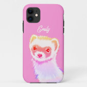 Sassy Ferret in Regenbogenfarben Case-Mate iPhone Hülle (Rückseite)