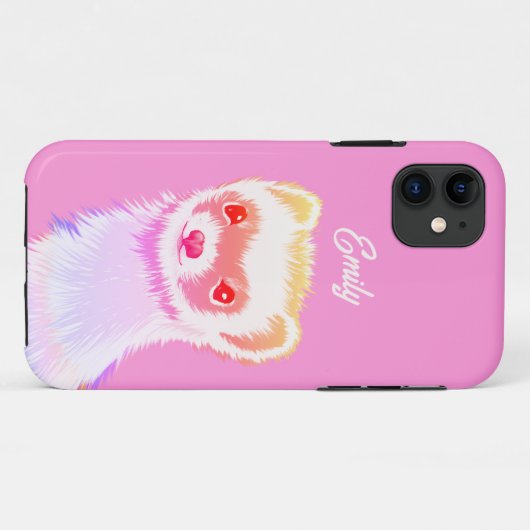 Sassy Ferret in Regenbogenfarben Case-Mate iPhone Hülle (Rückseite (Horizontal))