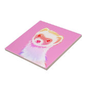 Sassy Ferret in Regenbogenfarben Fliese (Seite)