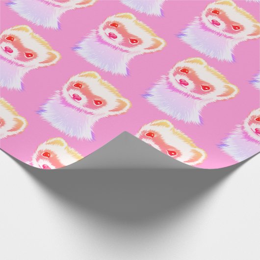 Sassy Ferret in Regenbogenfarben Geschenkpapier (Ecke)