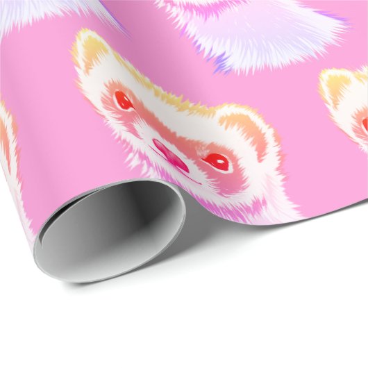 Sassy Ferret in Regenbogenfarben Geschenkpapier (Rolleneckpunkt)