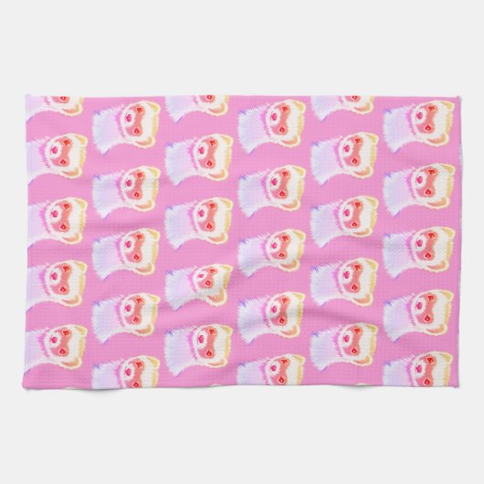 Sassy Ferret in Regenbogenfarben Geschirrtuch (Horizontal)