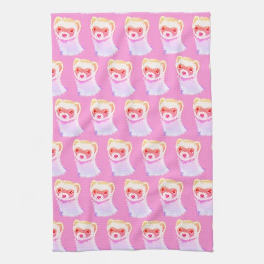 Sassy Ferret in Regenbogenfarben Geschirrtuch (Vertikal)