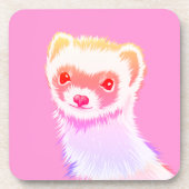 Sassy Ferret in Regenbogenfarben Getränkeuntersetzer (Vorderseite)