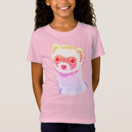 Sassy Ferret in Regenbogenfarben Girl T-Shirt
