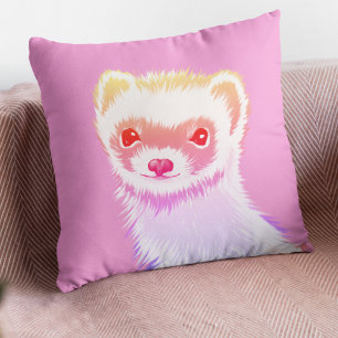 Sassy Ferret in Regenbogenfarben Kissen