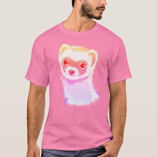 Sassy Ferret in Regenbogenfarben T-Shirt (Vorderseite)