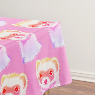 Sassy Ferret in Regenbogenfarben Tischdecke