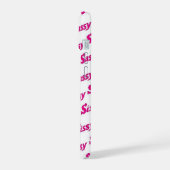 Sassy-Feuer-Pink-Typografie-Muster iPhone 15 Hülle (Linke Seite)