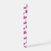 Sassy-Feuer-Pink-Typografie-Muster iPhone 15 Hülle (Rechte Seite)