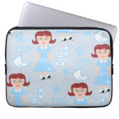 Sassy Fifties Girl Blue Classic Sweetheart Muster Laptopschutzhülle (Vorderseite)